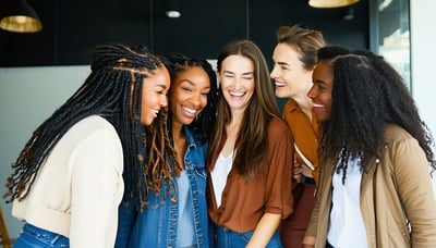 Empowered women collaborating and developing business ideas.